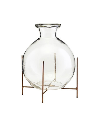 Enkel og elegant glasvase på metalstel. House Doctor vase