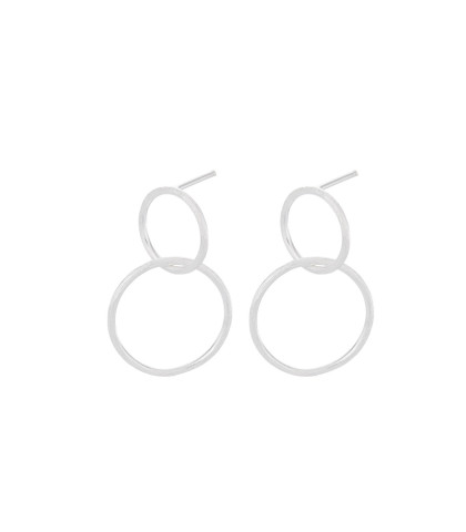 Ørering der består af 2 ringe. Pernille Corydon sølv ørering