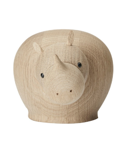 Dekorativ træ-næsehorn fra WOUD Design - populær træfigur til den moderne boligindretning