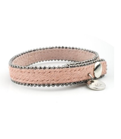 Våga armbånd med pale pink pels