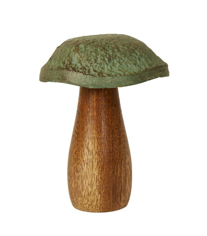 Flot og dekorativ pynte-svamp med træfod og metalhoved. Speedtsberg svamp på fod