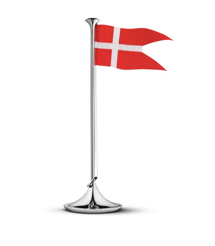 Georg Jensen bordflag i stilfuldt design. Meget flot flagstang i blankt rustfrit stål