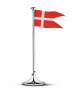 Georg Jensen bordflag i stilfuldt design. Meget flot flagstang i blankt rustfrit stål