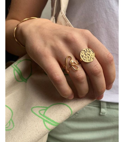 Pernille Corydon Bay Pearl ring i forgyldt sølv - meget smuk og feminin fingerring