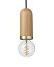 Eksklusiv cylinder pendel i eg med flot børstet messing kant - Spring Copenhagen loftslampe