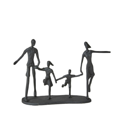 Glad familiefigur. En figur med en legende familie - Speedtsberg sort metalfigur til den perfekte boligindretning
