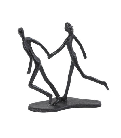 Skøn sort metalfigur fra Speedtsberg. Figur med løbende par. Sort pyntefigur perfekt til hylden i stuen