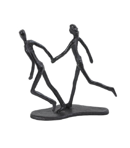 Skøn sort metalfigur fra Speedtsberg. Figur med løbende par. Sort pyntefigur perfekt til hylden i stuen