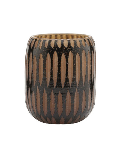 Glasvase fra House Doctor - glasvase med sort og brune striber