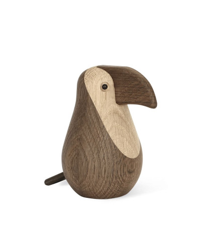Tukan træfigur fra Novoform Design. Træfigur i røgbejdset egetræ