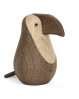 Tukan træfigur fra Novoform Design. Træfigur i ubehandlet og røgbejdset egetræ
