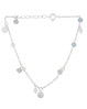 Pernille Corydon sølvarmbånd med sten og vedhæng. Afterglow Sea armbånd med lyseblå perler, hvide perler og sølvvedhæng