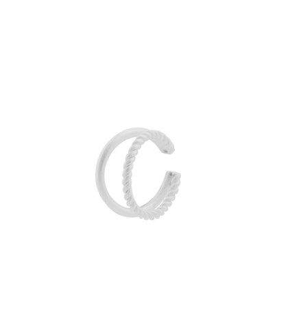 Maze ear cuff i sølv - Pernille Corydon ear cuff med 2 ringe/buer