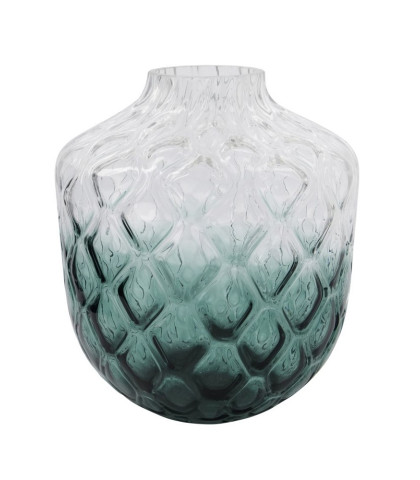 Art Deco vase fra House Doctor. Glasvase med grøn farvespil. Mundblæst glas