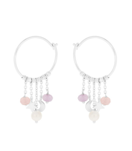 Skønne og smukke Dream Hoops med sten i pastelfarver. Pernille Corydon Dream Hoops pastel