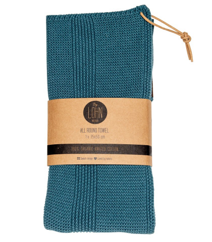 Strikket håndklæde med fine detaljer. By LOHN håndklæde fremstillet af 100% økologisk bomuld.
