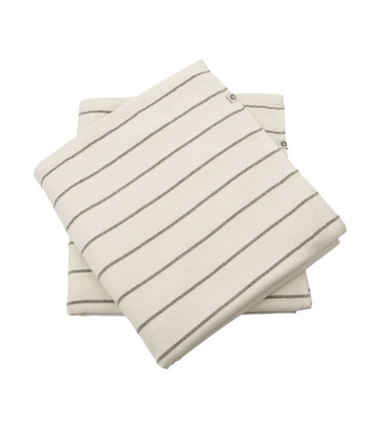 House Doctor badehåndklæder i bomuld - råhvide badehåndklæder med grå striber