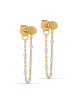 Smukke øreringe med de fineste lyseblå emalje perler på en kæde, der går fra ørestikken om til låsen. ENAMEL Copenhagen øreringe