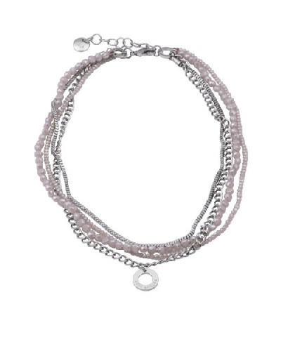 Smuk halskæde med krystal perler og sølvkæde