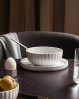 Georg Jensen hvid porcelæn skål i smukt design og tidsløs elegance. Bernadotte skål med de ikoniske riller