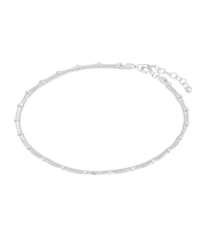 Ankelkæde i sølv - Pernille Corydon Galaxy ankelkæde med 2 forskellige kæder. Feminin ankelkæde til sommer.