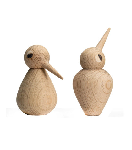 Skønne træfigurer fra Architectmade. Fugle som kan skifte udtryk, alt efter hvordan du sætter hovedet og vender kroppen.