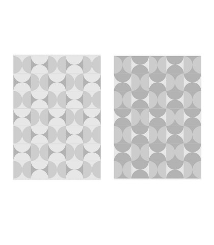 Loop tæppe i grå nuancer. Tæppe med flot grafisk mønster på begge sider