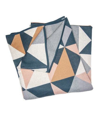 Plaid med triangle mønster - By Lohn plaid i økologisk bomuld