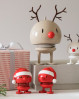 Hyggeligt og stilfuldt julepynt  fra Hoptimist. Røde Hoptimister med røde nissehuer - pak med 2 jule Hoptimister
