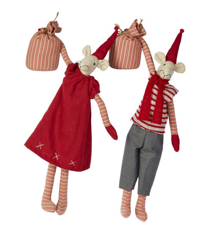Speedtsberg julepynt som spreder masser af dejlig julestemning. Sæt med 2 julemus med en julesæk, som de kan hænge ned fra
