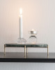 Fyrfadsstage i stilfuldt design i flot klar glas. Den perfekte lysestage til det minimalistiske hjem.