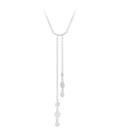 Stilfuld og elegant kort sølv-halskæde med et lodret vedhæng. Pernille Corydon Flow halskæde i sølv.