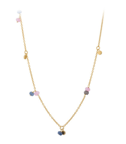 Feminin og elegant halskæde med farvede perler og mønter som vedhæng. Pernille Corydon forgyldt Twilight halskæde.