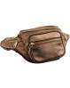 Bronzefarvet læder bæltetaske i moderne design. Praktisk bæltetaske fra Just D'Lux
