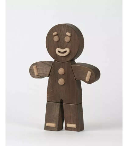 Gingerbread Man i røget egetræ og magneter, så hans udtryk let kan tilpasses