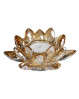 Fyrfadsstage i champagnefarvet glas. House of Sander fyrfadsstage formet som en lotusblomst