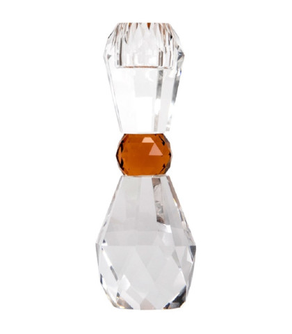Lysestage i klart krystalglas med smukke detaljer og moderne design. House of Sander glasstage til kronelys.