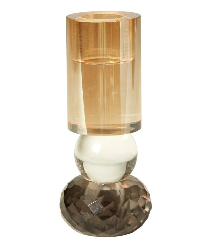 Speedtsberg lysestage i glas. Vendbar lysestage med facetslebet glas og smukke detaljer.
