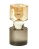 Elegant og stilfuld glaslysestage med et moderne twist. Speedtsberg lysestage i farvet glas.