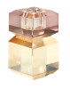 Elegant og robust lysestage i glas fra Speedtsberg. Firkantet glaslysestage i farvet glas.