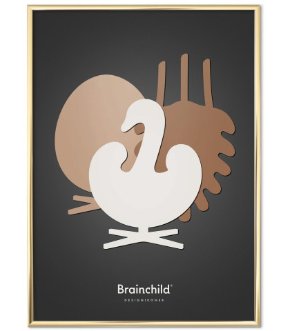 Brainchild plakat med en skøn symfoni af de 3 mest populære designikoner - Ægget, Svanen og Koglen