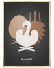 Brainchild plakat med en skøn symfoni af de 3 mest populære designikoner - Ægget, Svanen og Koglen
