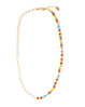 Perlehalskæde med farvede glasperler og hvide ferskvandsperler - Dropps By Szhirley halskæde