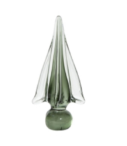 Glasfigur med grønt glas og klart glas. Glasfigur udformet som et smukt træ - Speedtsberg figur til den moderne indretning.