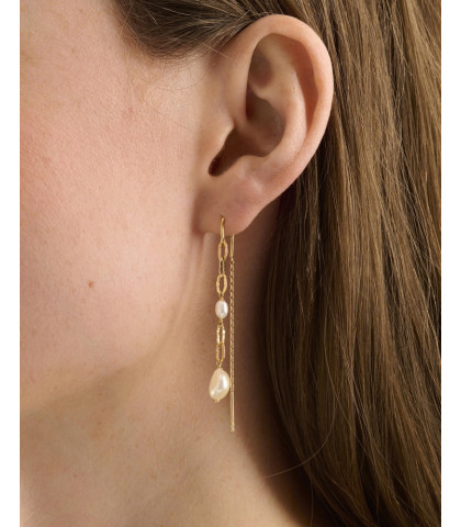 Ørekæder med en perfekt kombination af det feminine og det rå. Pernille Corydon ørekæder med baroque perler.