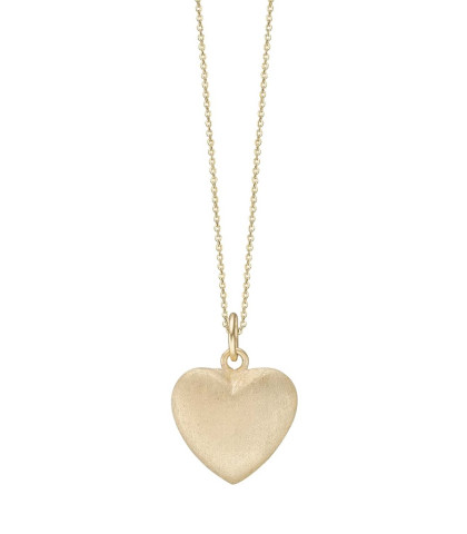 Halskæde fra Aagaard smykker. Halskæde med hjertevedhæng. Hjertet er i 8 kt. guld og har en børstet overflade.