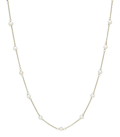 Utrolig elegant og stilfuld halskæde fra Aagaard smykker. Halskæde i guld med flere små hvide ferskvandsperler fordelt på kæden.