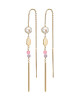 Kranz & Ziegler ørekæder med pink og lilla farvede perler. Perfekte øreringe til sommerens outfit.