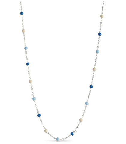 Lola Marine halskæde fra ENAMEL. Halskæde med forskellige blålige emaljekugler på kæden.