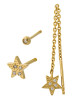 Boks med 3 forskellige øreringe. Sparkling Star smykkesæt fra Pernille Corydon.